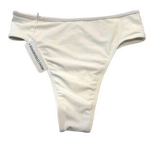 NWT Somerfield Swim Santiago High Waist Cheeky Beach Bikini Bottom White Size XL